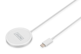 Ładowarka bezprzewodowa DIGITUS indukcyjna 15W MagSafe 1m USB-C biała