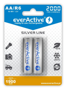 Akumulatorki AA/R6 everActive Silver Line 2000 mAh 2 sztuki