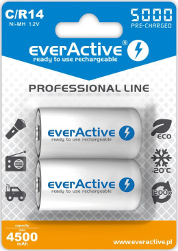 Akumulatorki C/R14 everActive Professional Line 5000 mAh 2 sztuki