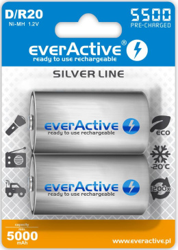 Akumulatorki D/R20 everActive Silver Line 5500 mAh 2 sztuki