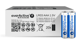Baterie alkaliczne AAA/LR03 everActive Blue Alkaline 40 sztuk, edycja limitowana