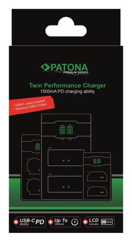 Ładowarka Patona Premium Twin Performance PD do Sony NP-FZ100 z kablem USB-C