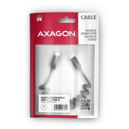 AXAGON BUCM-CM10TB Kabel Twister USB-C - USB-C, 0,6m, USB 2.0, 3A, ALU, PVC Czarny