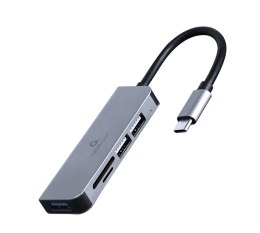 GEMBIRD 3-PORTOWY HUB USB TYPU C (USB 3.1 + USB 2.0) Z CZYTNIKIEM KART
