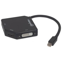 Kabel adapter Manhattan Mini DisplayPort / HDMI 4K lub VGA/DVI 1080p 0,25m