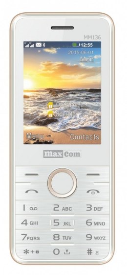 Maxcom Telefon MM 136 Dual SIM Telefon GSM Biało-złoty