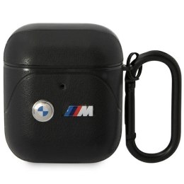 BMW BMA222PVTK AirPods 1/2 cover czarny/black Leather Curved Line