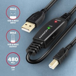 AXAGON ADR-220B USB 2.0 A-M -> B-M aktywny kabel połączeniowy/wzmacniacz 20m