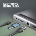 AXAGON HMC-4KX3 Wieloportowy hub USB 5Gbps, 3x USB-A, 2x HDMI + DP + GLAN + SD/microSD + audio, PD 100W