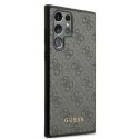 Guess GUHCS22LG4GFGR S22 Ultra S908 szary/grey hard case 4G Metal Gold Logo