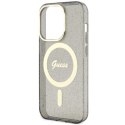 Guess GUHMP14LHCMCGK iPhone 14 Pro 6.1" czarny/black hardcase Glitter Gold MagSafe