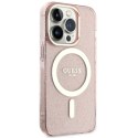 Guess GUHMP14LHCMCGP iPhone 14 Pro 6.1" różowy/pink hardcase Glitter Gold MagSafe