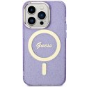 Guess GUHMP14LHCMCGU iPhone 14 Pro 6.1" purpurowy/purple hardcase Glitter Gold MagSafe