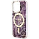 Guess GUHMP14LHLEOPWP iPhone 14 Pro 6.1" różowy/pink hardcase Leopard MagSafe