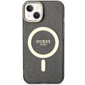 Guess GUHMP14MHCMCGK iPhone 14 Plus 6.7" czarny/black hardcase Glitter Gold MagSafe