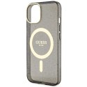 Guess GUHMP14MHCMCGK iPhone 14 Plus 6.7" czarny/black hardcase Glitter Gold MagSafe