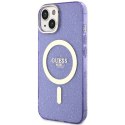 Guess GUHMP14MHCMCGU iPhone 14 Plus 6.7" purpurowy/purple hardcase Glitter Gold MagSafe