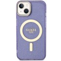 Guess GUHMP14MHCMCGU iPhone 14 Plus 6.7" purpurowy/purple hardcase Glitter Gold MagSafe