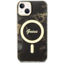 Guess GUHMP14MHTMRSK iPhone 14 Plus 6.7" czarny/black hardcase Golden Marble MagSafe
