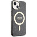 Guess GUHMP14SHCMCGK iPhone 14 6.1" czarny/black hardcase Glitter Gold MagSafe