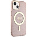 Guess GUHMP14SHCMCGP iPhone 14 6.1" różowy/pink hardcase Glitter Gold MagSafe