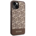 Guess GUHMP14SHGCFSEW iPhone 14 6.1" brązowy/brown hardcase GCube Stripes MagSafe