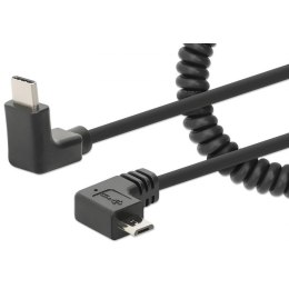 Kabel zasilający Manhattan USB-C/Micro-USB 3A do szybkiego bezpiecznego ładowania