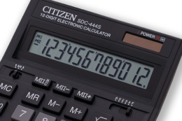 Kalkulator Biurowy Citizen SDC-444S, 12-cyfrowy, 199x153mm, Czarny