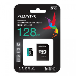 Karta pamięci microSD Adata Premier Pro 128GB UHS1 U3 V30 A2 + adapter