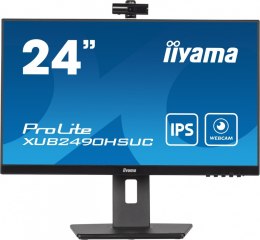 IIYAMA Monitor 23.8 cala XUB2490HSUC-B5 IPS,FHD,CAM,MIC,HDMI,DP,HAS(150mm)