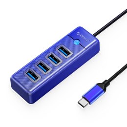 Hub USB-C Orico PW4U-C3-015-BL-EP 4x USB-A 3.1 niebieski
