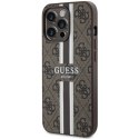 Guess GUHMP13XP4RPSW iPhone 13 Pro Max 6.7" brązowy/brown hardcase 4G Printed Stripes MagSafe
