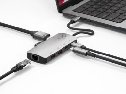 LINQ HUB USB-C 8IN1 8K PRO MULTIPORT (HDMI,USB-C 3.2, 2X USB-A 3.2, 2X USB-A 2.0, RJ45 2,5GB/S, USB-C PD 100W DO ZASILANIA)