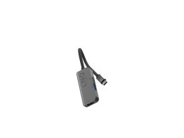 LINQ HUB USB-C ADAPTER 3IN1 USB-C (1X HDMI 2.0 4K/60HZ, 1X USB-A 3.2 GEN1, 1X USB-C PD 100W DO ZASILANIA),PLECIONY KABEL 12CM