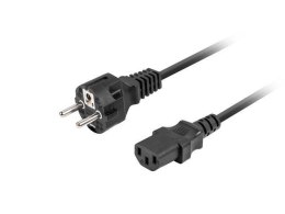 Kabel zasilający Lanberg CEE 7/7 -> IEC 320 C13 1,8m VDE czarny prosty