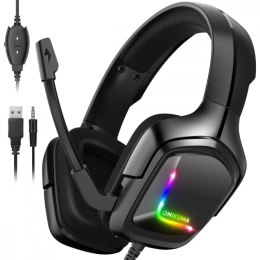 Onikuma Słuchawki gamingowe K20 RGB czarne (przewodowe)