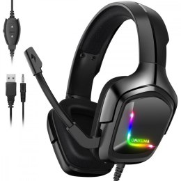 Onikuma Słuchawki gamingowe K20 RGB czarne (przewodowe)