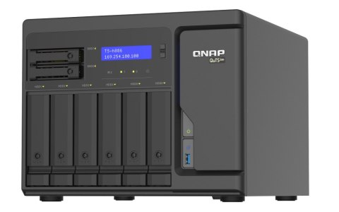 QNAP TS-h886-D1602-8G | 8-zatokowy serwer NAS (6x 3,5" 2x 2,5"), Intel Xeon, 8GB RAM, 4x2,5GbE Tower