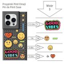 Zestaw Etui Pinit Dynamic + Emoji Pin iPhone 14 6.1" czarny/black wzór 3