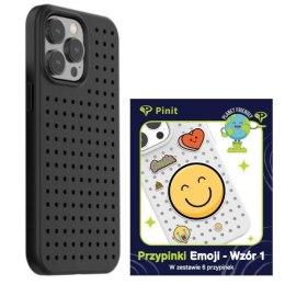 Zestaw Etui Pinit Dynamic + Emoji Pin iPhone 14 Pro 6.1" czarny/black wzór 1