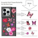 Zestaw Etui Pinit Dynamic + Flower/ Butterfly Pin iPhone 14 Pro 6.1" czarny/black wzór 1