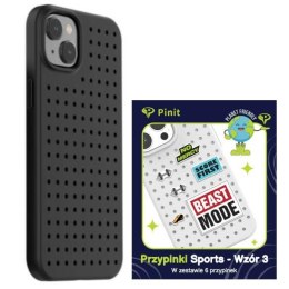 Zestaw Etui Pinit Dynamic + Sports Pin iPhone 14 Plus 6.7" czarny/black wzór 3