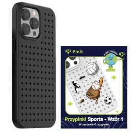 Zestaw Etui Pinit Dynamic + Sports Pin iPhone 14 Pro 6.1" czarny/black wzór 1
