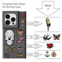 Zestaw Etui Pinit Dynamic + Tattoo Pin iPhone 14 6.1" czarny/black wzór 2