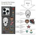 Zestaw Etui Pinit Dynamic + Tattoo Pin iPhone 14 6.1" czarny/black wzór 3