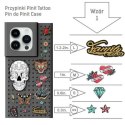 Zestaw Etui Pinit Dynamic + Tattoo Pin iPhone 14 Plus 6.7" czarny/black wzór 1