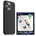 Zestaw Etui Pinit Dynamic + Tattoo Pin iPhone 14 Pro 6.1" czarny/black wzór 2