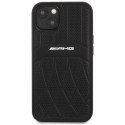 AMG AMHCP13MOSDBK iPhone 13 6.1" czarny/black hardcase Leather Curved Lines