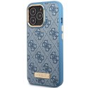 Guess GUHMP14LU4GPRB iPhone 14 Pro 6.1" niebieski/blue hard case 4G Logo Plate MagSafe