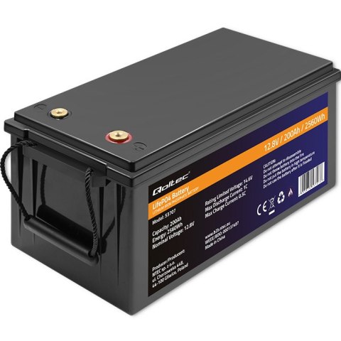 Qoltec Akumulator LiFePO4 | 12.8V | 200Ah | 2560Wh | BMS